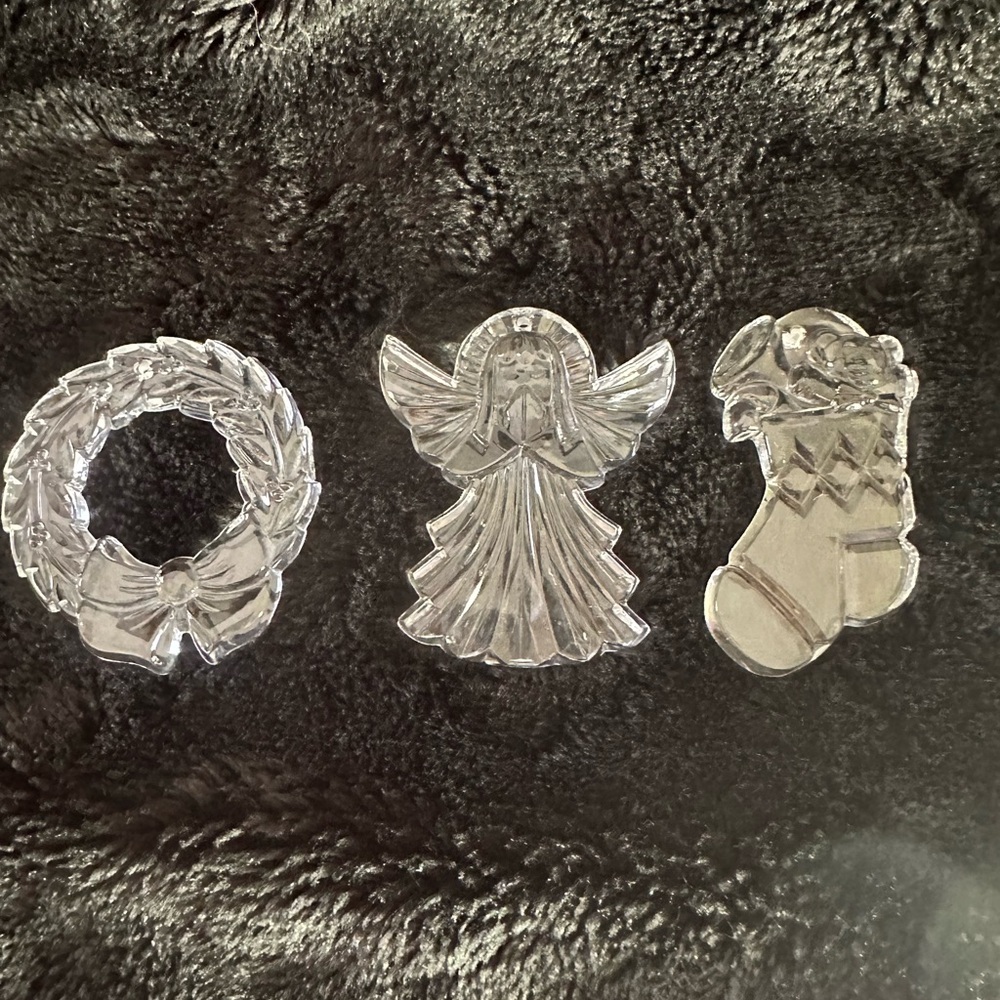 Princess House Crystal Holiday Ornament Trio